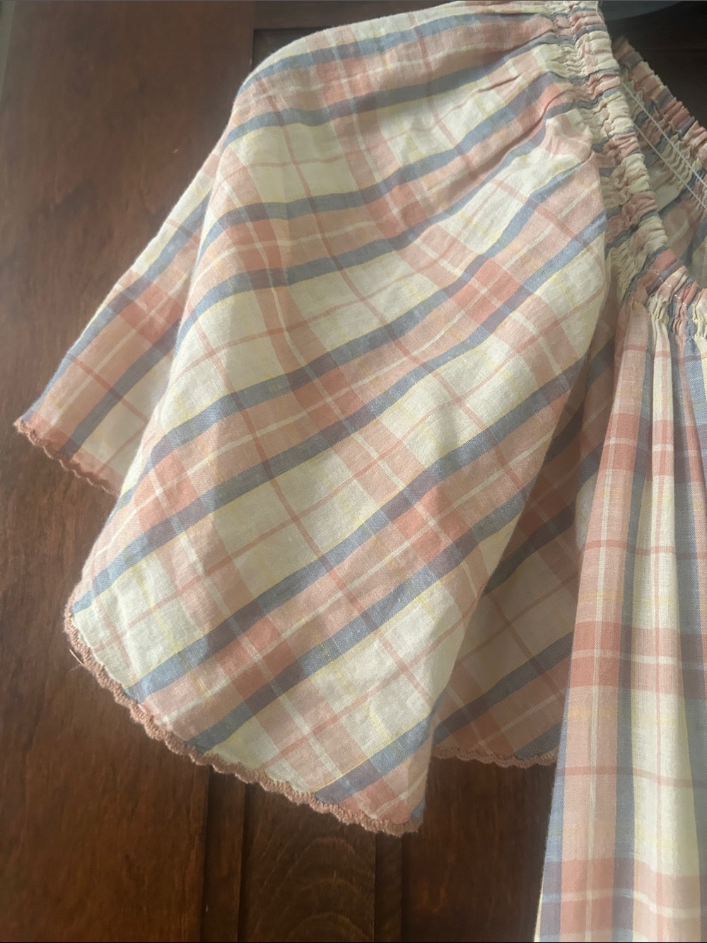 THE GREAT Light Plaid Tiered Maxi Dress with Puff Sleeves - Picture 6 of 9